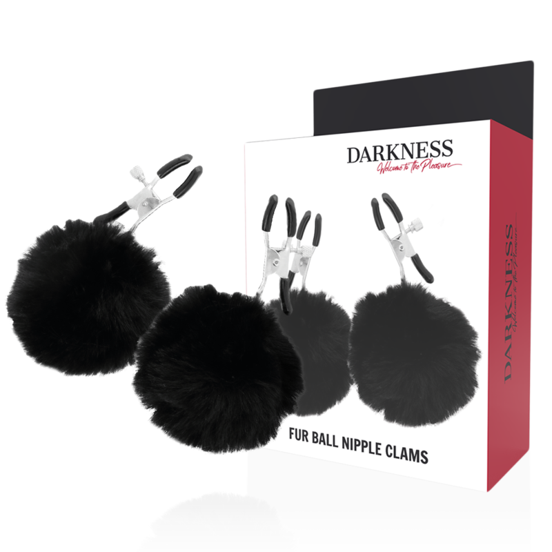 DARKNESS - NIPPLE CLAMPS WITH POM POMS 1 DARKNESS SENSATIONS