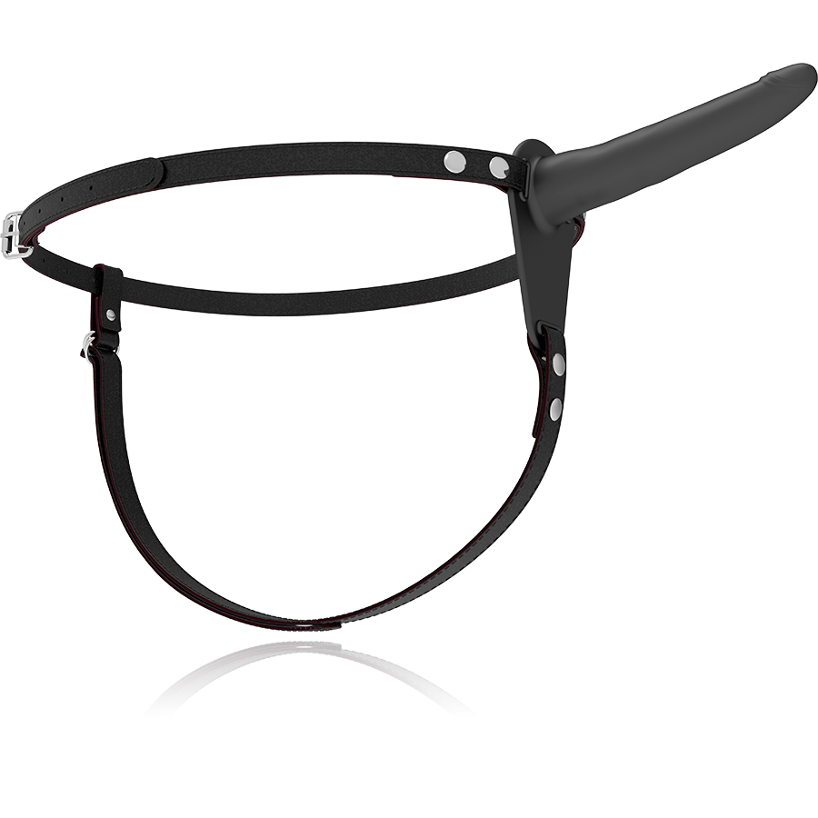 Fetish Submissive Harness - Black Silicone Vibrator 15 Cm FETISH SUBMISSIVE HARNESS - BLACK SILICONE VIBRATOR 15 CM