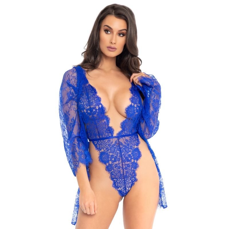 Buy Leg Avenue - Teddy And Robe Blue S Leg Avenue - Teddy And Robe Blue S