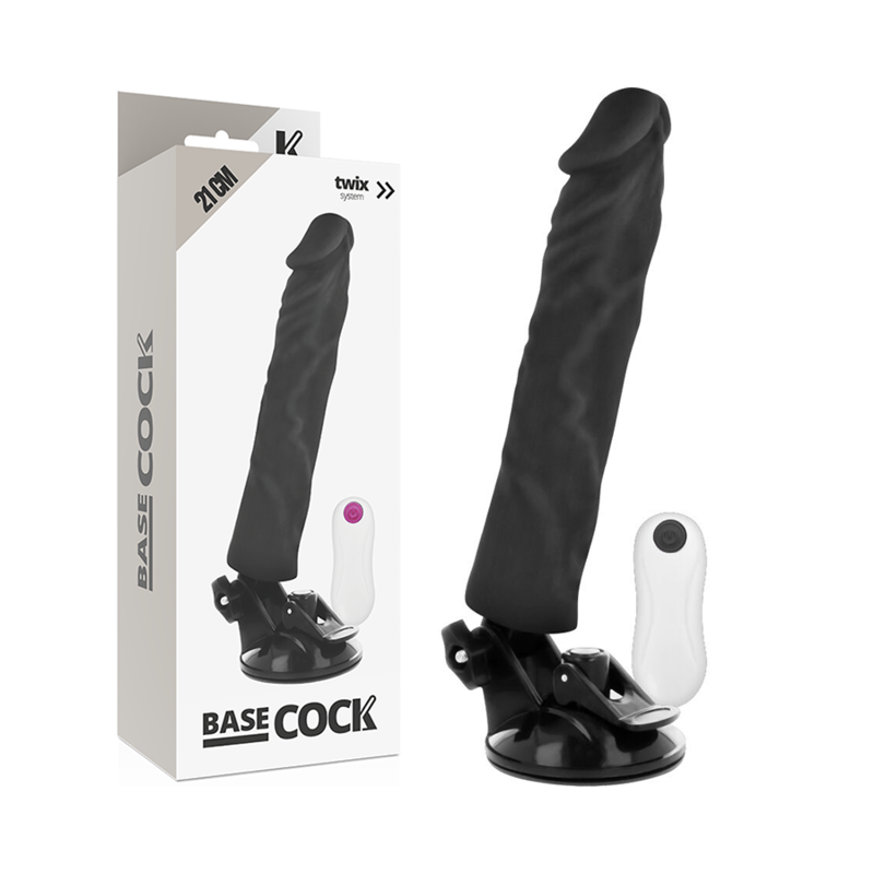 BASECOCK - REALISTIC VIBRATOR REMOTE CONTROL BLACK 21 CM -O- 4 CM BASECOCK