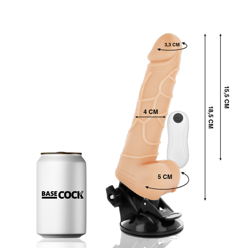 Basecock - Realistic Vibrator Remote Control Flesh 18.5 Cm -o- 4cm BASECOCK - REALISTIC VIBRATOR REMOTE CONTROL FLESH 18.5 CM -O- 4CM