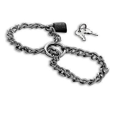 METAL HARD - HANDCUFFS WITH STAINLESS STEEL CHAIN. METAL HARD