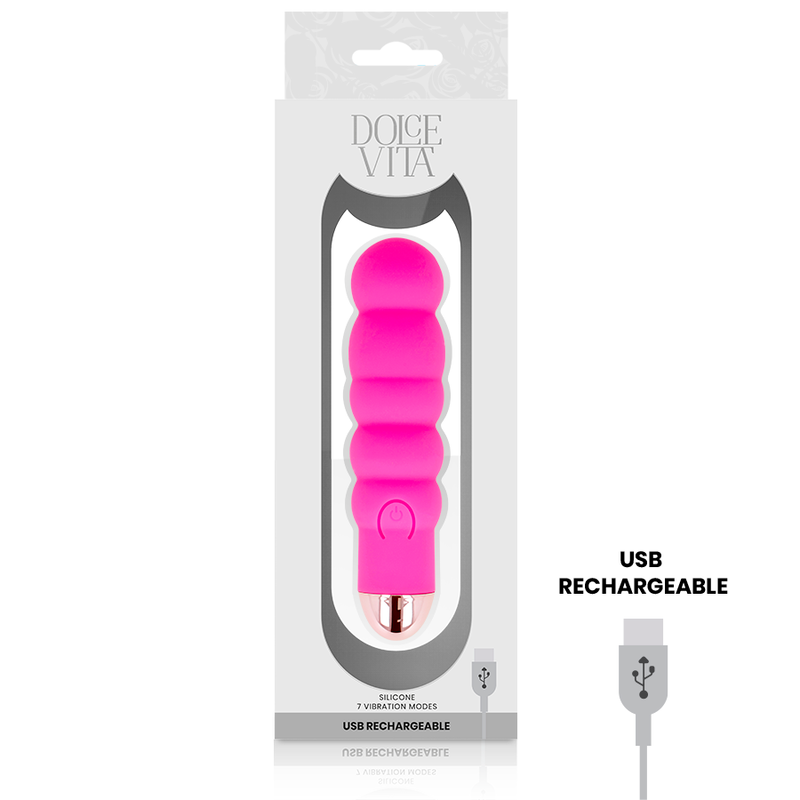 Dolce Vita - Rechargeable Vibrator Six Pink 7 Speeds DOLCE VITA - RECHARGEABLE VIBRATOR SIX PINK 7 SPEEDS