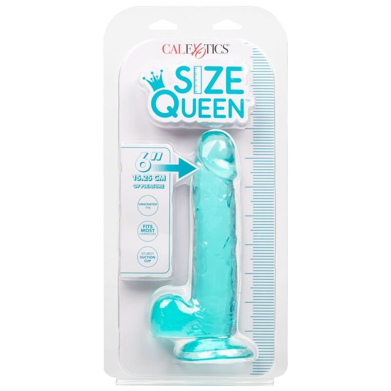 Calexotics - Size Queen Dildo Blue 15.3 Cm CALEXOTICS - SIZE QUEEN DILDO BLUE 15.3 CM