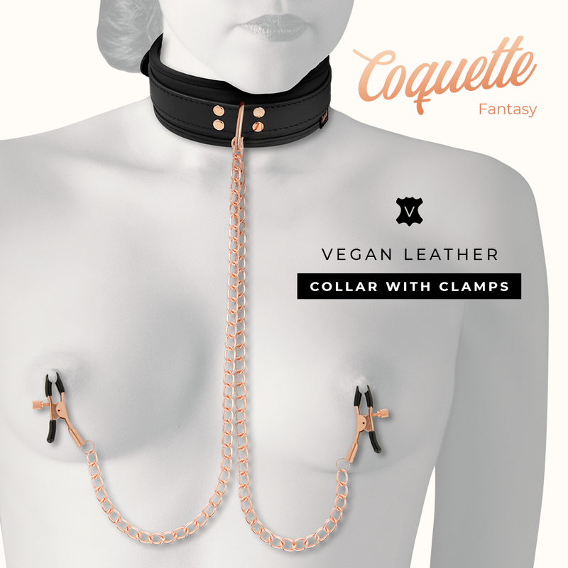 Coquette Chic Desire - Fantasy Nipple Clamp Necklace With Neoprene Lining COQUETTE CHIC DESIRE - FANTASY NIPPLE CLAMP NECKLACE WITH NEOPRENE LINING