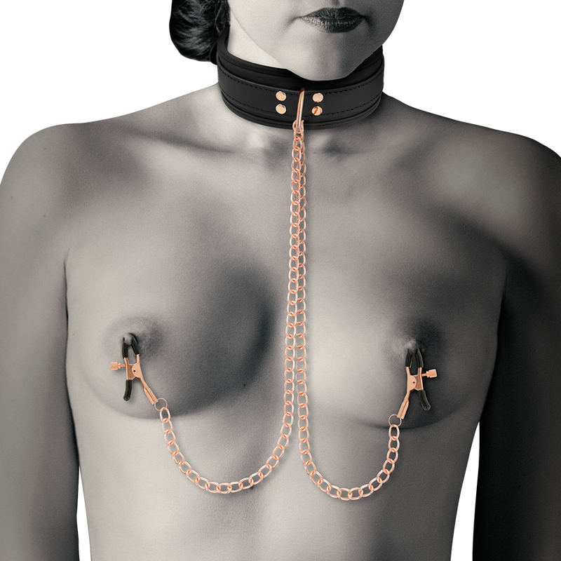 Coquette Chic Desire - Fantasy Nipple Clamp Necklace With Neoprene Lining COQUETTE CHIC DESIRE - FANTASY NIPPLE CLAMP NECKLACE WITH NEOPRENE LINING