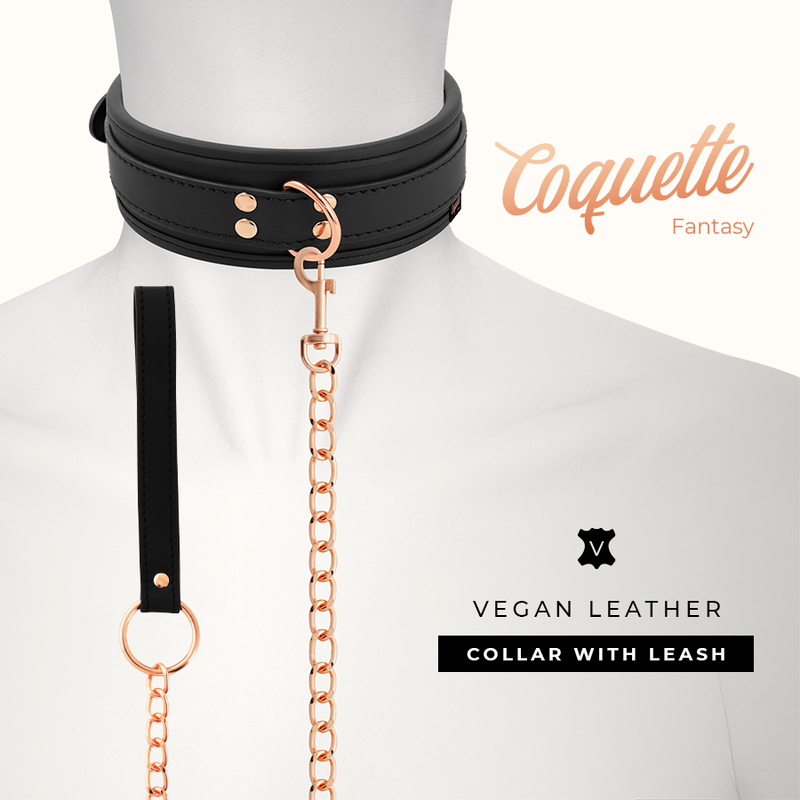 Coquette Chic Desire - Fantasy Vegan Leather Collar With Neoprene Lining COQUETTE CHIC DESIRE - FANTASY VEGAN LEATHER COLLAR WITH NEOPRENE LINING