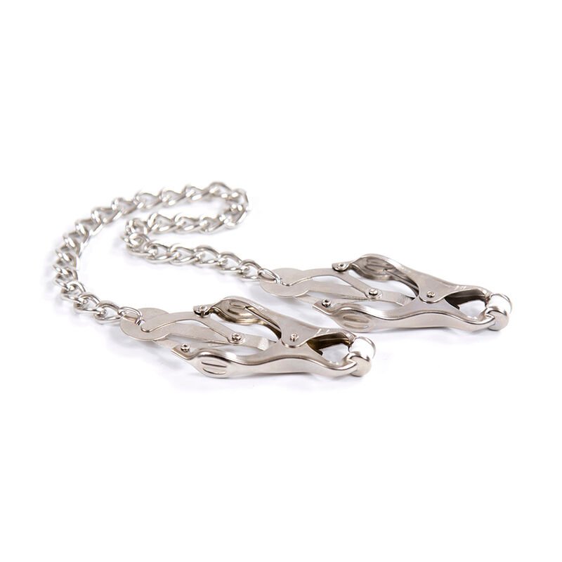 Ohmama Fetish - Metal Clamps With Chain OHMAMA FETISH - METAL CLAMPS WITH CHAIN