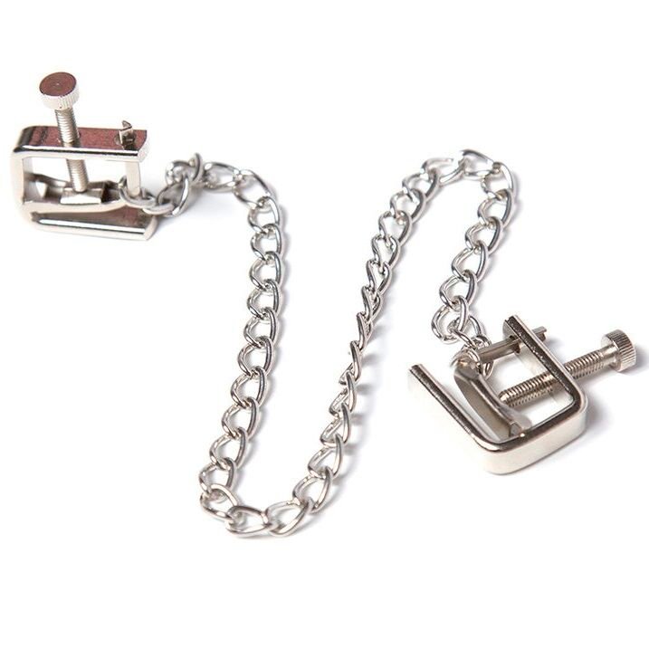 OHMAMA FETISH - METAL SCREW CLAMPS WITH CHAIN OHMAMA FETISH