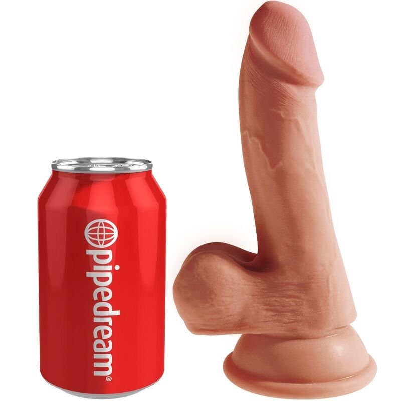 King Cock - Plus 3d Dildo With Balls 17 Cm KING COCK - PLUS 3D DILDO WITH BALLS 17 CM
