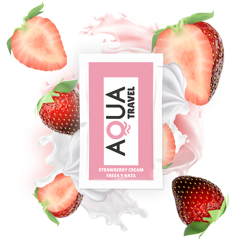 Buy Aqua Travel - Strawberry Cream Flavour Waterbased Lubricant 6 Ml