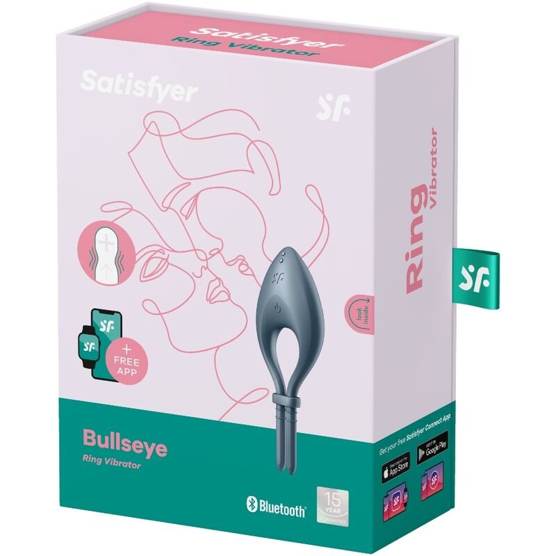 Satisfyer - Bullseye Ring Vibrator App Grey SATISFYER - BULLSEYE RING VIBRATOR APP GREY