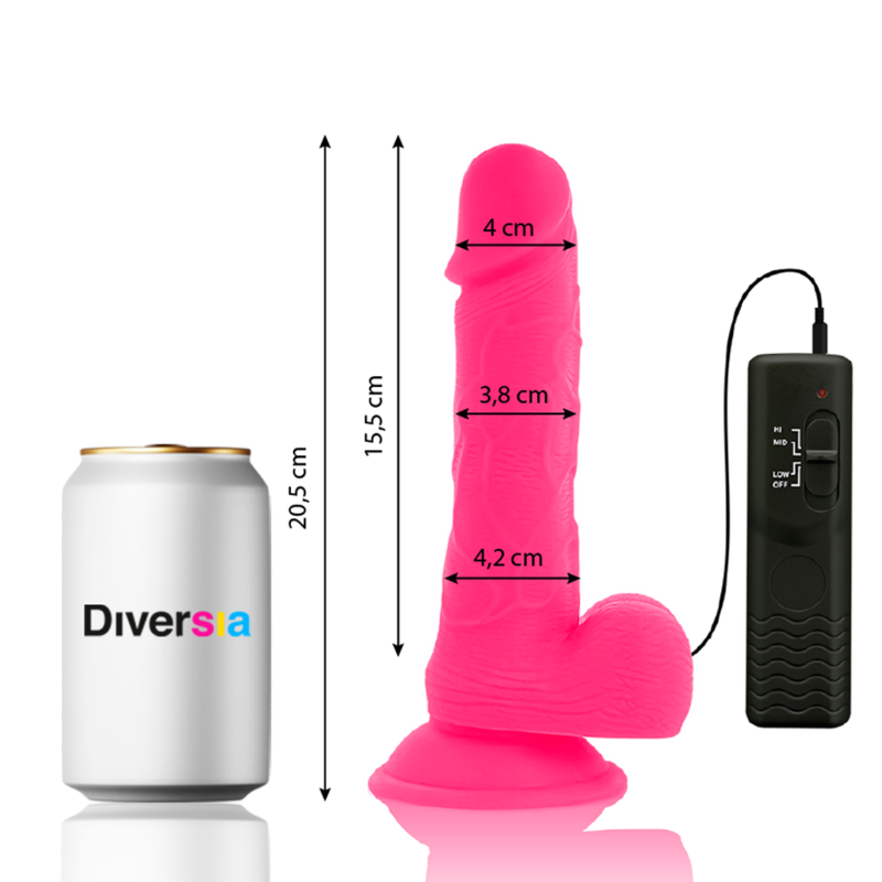 Diversia - Flexible Vibrating Dildo Pink 20.5 Cm -o- 4.2 Cm DIVERSIA - FLEXIBLE VIBRATING DILDO PINK 20.5 CM -O- 4.2 CM