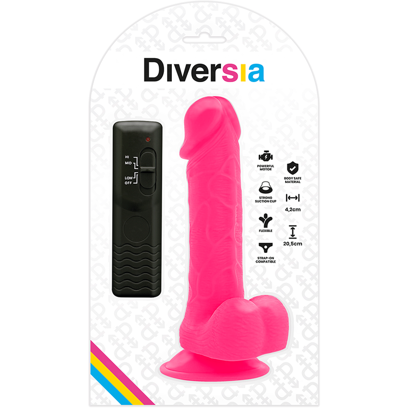 Diversia - Flexible Vibrating Dildo Pink 20.5 Cm -o- 4.2 Cm DIVERSIA - FLEXIBLE VIBRATING DILDO PINK 20.5 CM -O- 4.2 CM
