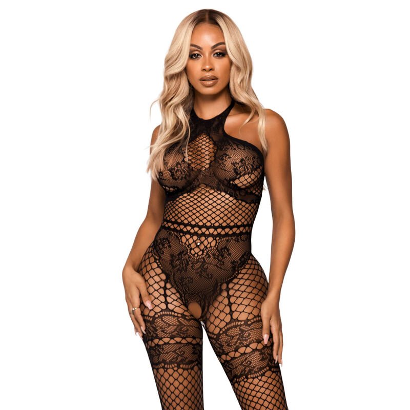 Buy Leg Avenue - Net Halter Bodystocking One Size - Black LEG AVENUE - NET HALTER BODYSTOCKING ONE SIZE - BLACK LEG AVENUE BODYSTOCKINGS