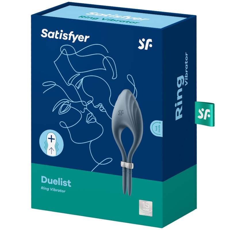 Satisfyer - Duelist Ring Vibrator Grey SATISFYER - DUELIST RING VIBRATOR GREY