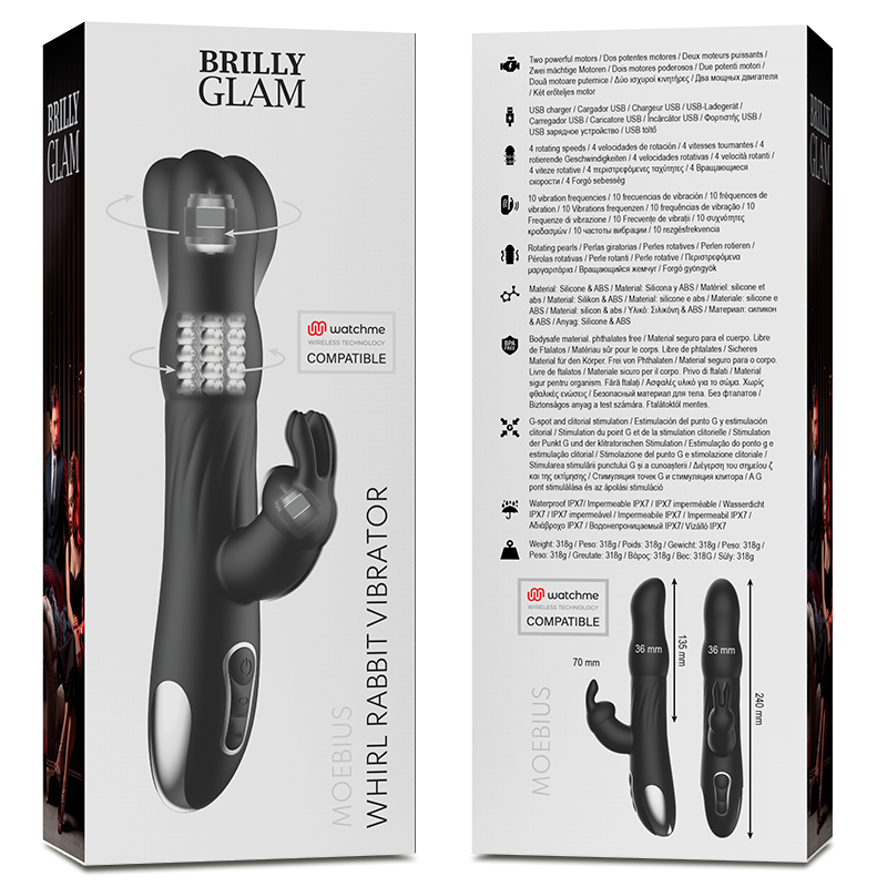 Brilly Glam- Moebius Rabbit Vibrator & Rotator Compatible With Watchme Wireless Technology BRILLY GLAM- MOEBIUS RABBIT VIBRATOR & ROTATOR COMPATIBLE WITH WATCHME WIRELESS TECHNOLOGY