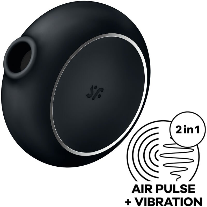 SATISFYER - PRO TO GO 3 DOUBLE AIR PULSE STIMULATOR & VIBRATOR BLACK SATISFYER AIR PULSE