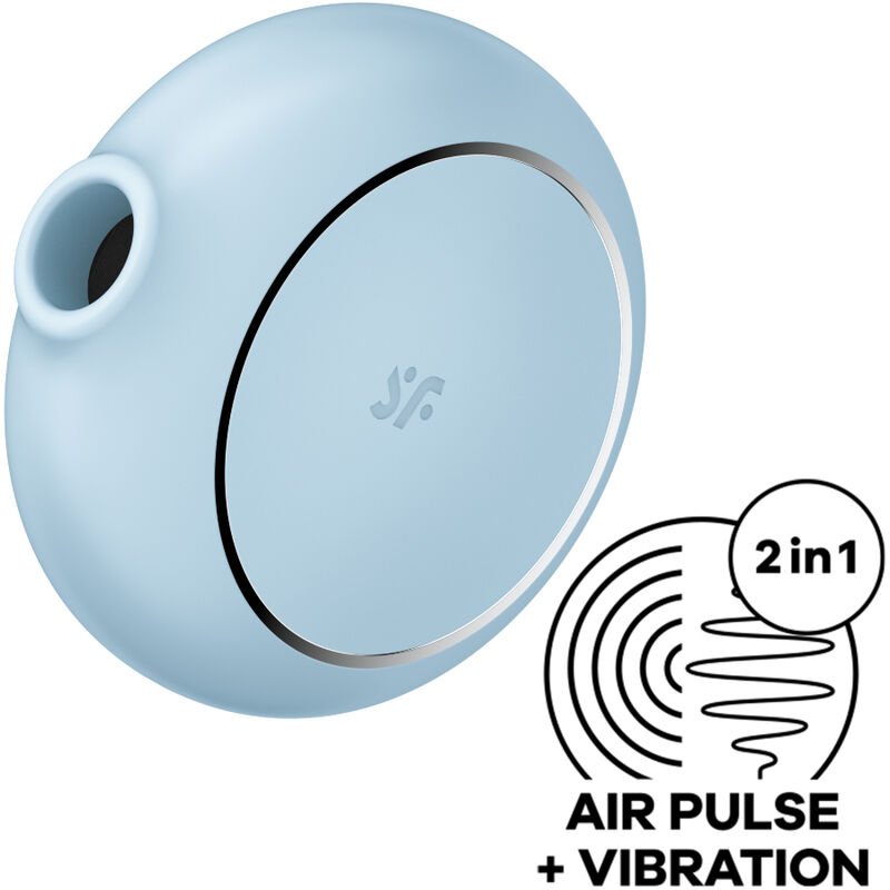 SATISFYER - PRO TO GO 3 DOUBLE AIR PULSE STIMULATOR & VIBRATOR BLUE SATISFYER AIR PULSE