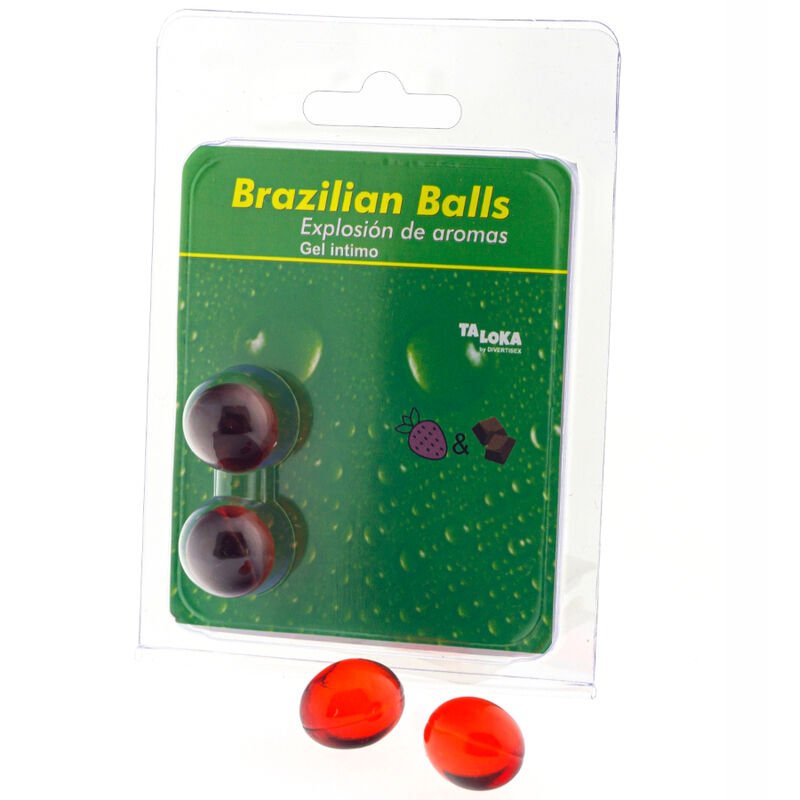 TALOKA - 2 BRAZILIAN BALLS STRAWBERRY & CHOCOLATE INTIMATE GEL TALOKA