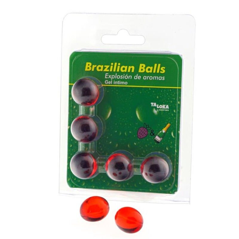 Buy Taloka - 5 Brazilian Balls Strawberries & Champagne Intimate Gel
