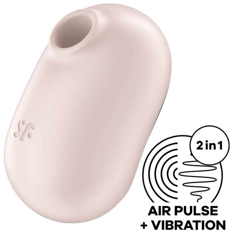 SATISFYER - PRO TO GO 2 DOUBLE AIR PULSE STIMULATOR & VIBRATOR BEIGE SATISFYER AIR PULSE