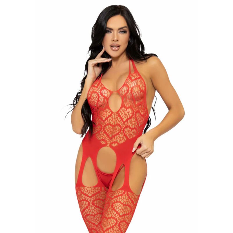 Buy Leg Avenue - Net Suspender Bodystocking One Size - Red Leg Avenue - Net Suspender Bodystocking One Size - Red