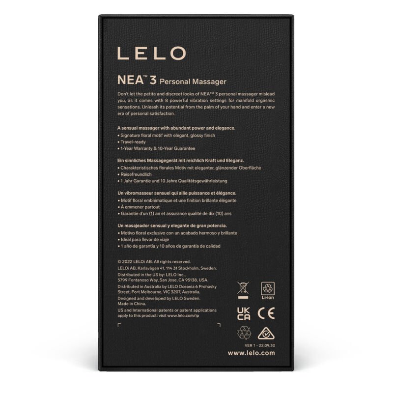 Lelo - Nea 3 Personal Massager Black LELO - NEA 3 PERSONAL MASSAGER BLACK