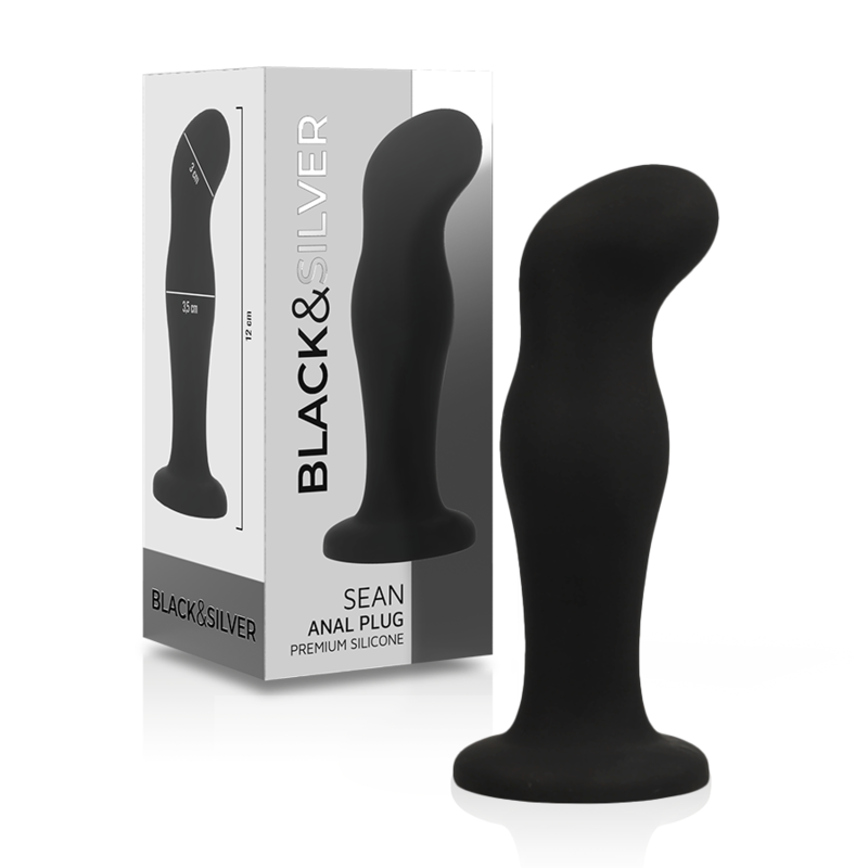 BLACK&SILVER - SEAN PLUG ANAL PREMIUM SILICONE BLACK BLACK&SILVER