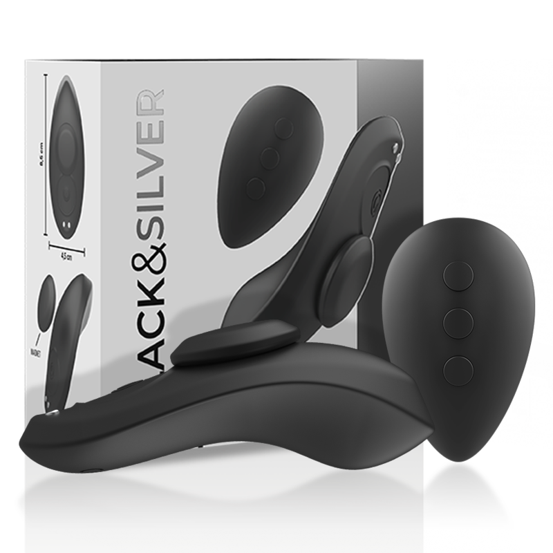 BLACK&SILVER - PRESTON RECHARGEABLE SILICONE VIBRATOR PANTIE BLACK BLACK&SILVER