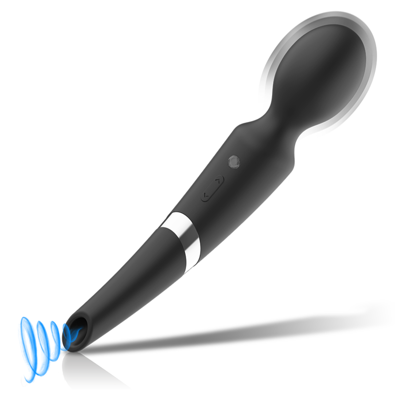 BLACK&SILVER - BECK WAND AND SUCTION CUP 2 IN 1 SILICONE