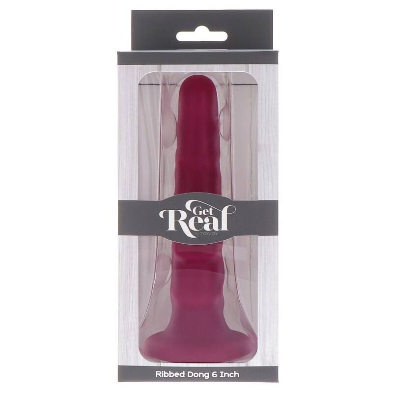Get Real - Ribbed Dong 12 Cm Red GET REAL - RIBBED DONG 12 CM RED