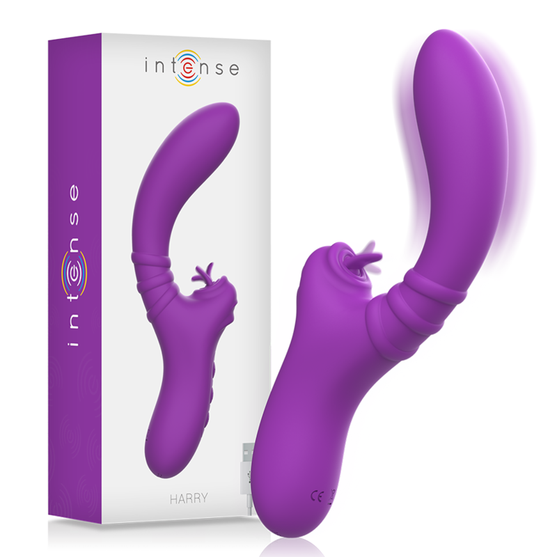 Buy Intense - Harry Flexible Vibrator With Purple Tongue