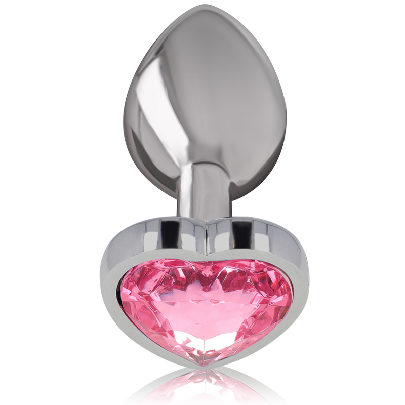 Intense - Aluminum Metal Anal Plug Pink Heart Size L INTENSE - ALUMINUM METAL ANAL PLUG PINK HEART SIZE L