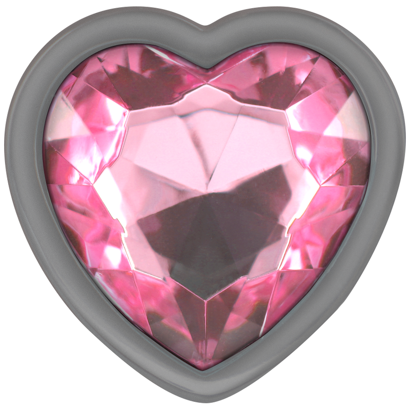 Intense - Aluminum Metal Anal Plug Pink Heart Size L INTENSE - ALUMINUM METAL ANAL PLUG PINK HEART SIZE L