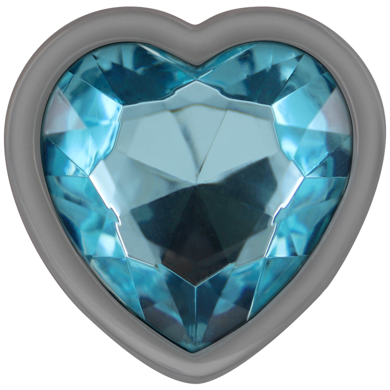 Intense - Aluminum Metal Anal Plug Blue Heart Size L INTENSE - ALUMINUM METAL ANAL PLUG BLUE HEART SIZE L