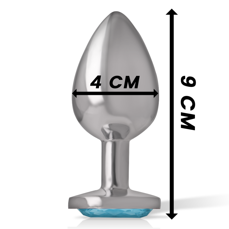 Intense - Aluminum Metal Anal Plug Blue Heart Size L INTENSE - ALUMINUM METAL ANAL PLUG BLUE HEART SIZE L