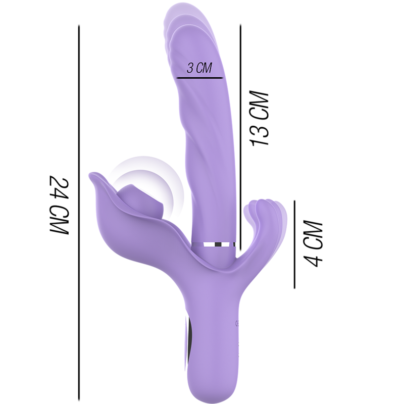 Intense - Billie Rechargeable Multifunction Vibrator Stimulating Waves With Purple Push Button INTENSE - BILLIE RECHARGEABLE MULTIFUNCTION VIBRATOR STIMULATING WAVES WITH PURPLE PUSH BUTTON