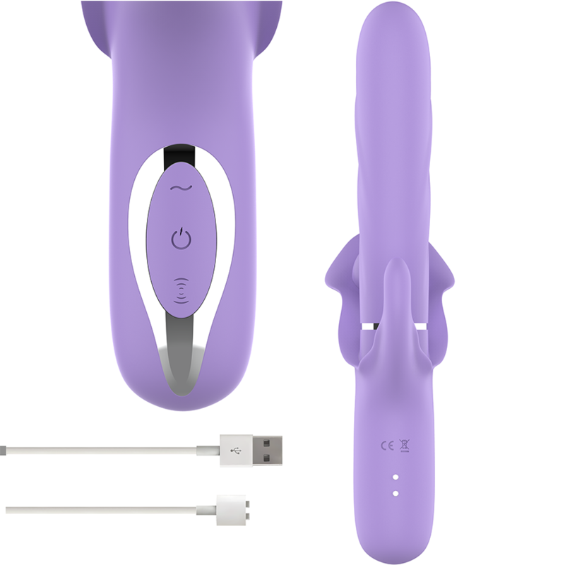 Intense - Billie Rechargeable Multifunction Vibrator Stimulating Waves With Purple Push Button INTENSE - BILLIE RECHARGEABLE MULTIFUNCTION VIBRATOR STIMULATING WAVES WITH PURPLE PUSH BUTTON