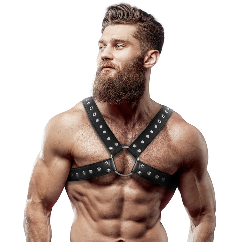Buy Fetish Submissive Attitude - Mens Cross-over Eco-leather Chest Harness With Studs Fetish Submissive Attitude - Mens Cross-over Eco-leather Chest Harness With Studs