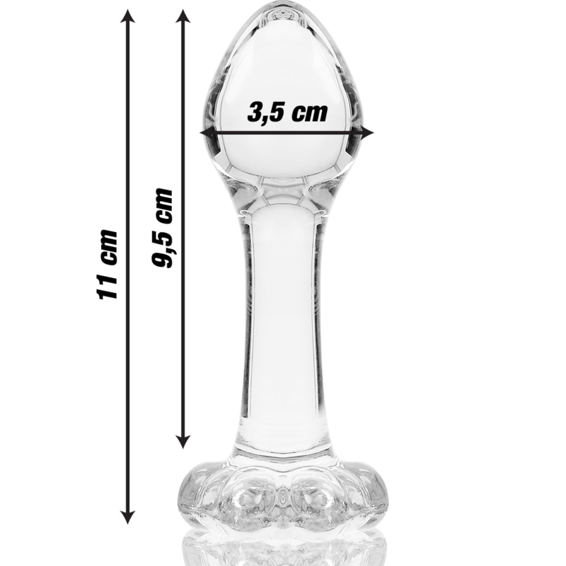 Nebula Series By Ibiza - Model 2 Anal Plug Borosilicate Glass Clear 11 Cm -o- 3.5 Cm NEBULA SERIES BY IBIZA - MODEL 2 ANAL PLUG BOROSILICATE GLASS CLEAR 11 CM -O- 3.5 CM