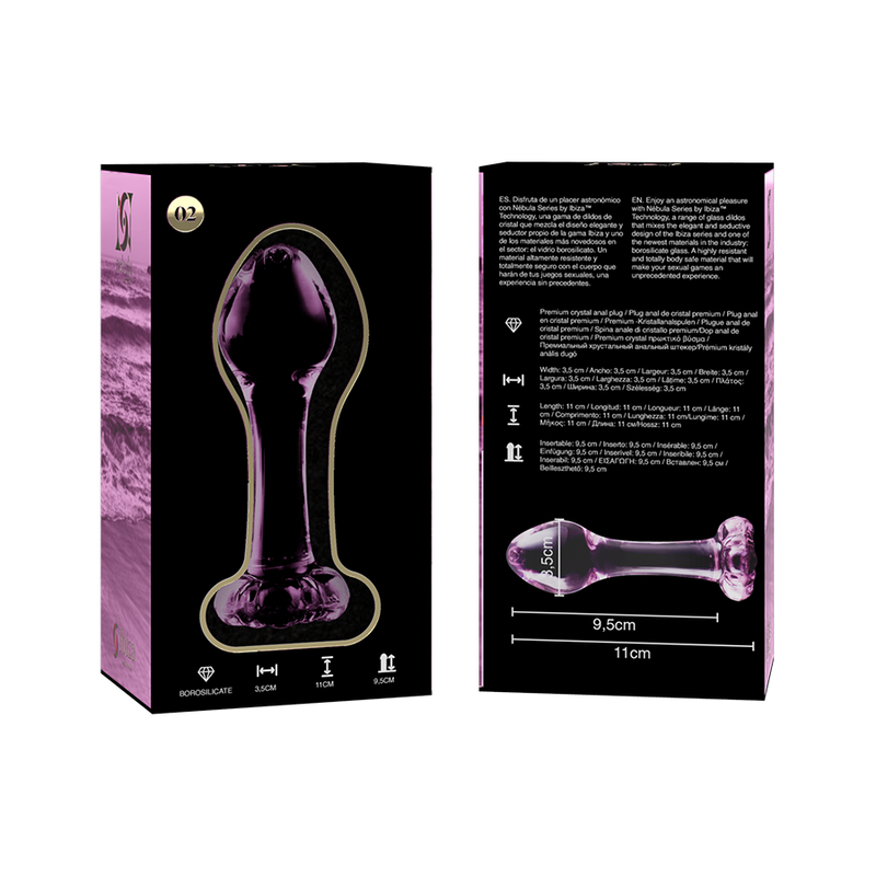 Nebula Series By Ibiza - Model 2 Anal Plug Borosilicate Glass Pink 11 Cm -o- 3.5 Cm NEBULA SERIES BY IBIZA - MODEL 2 ANAL PLUG BOROSILICATE GLASS PINK 11 CM -O- 3.5 CM