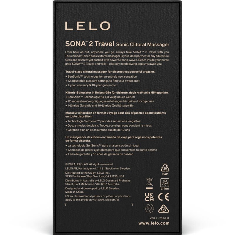 LELO - SONA 2 TRAVEL SONIC CLITORIS MASSAGER PINK