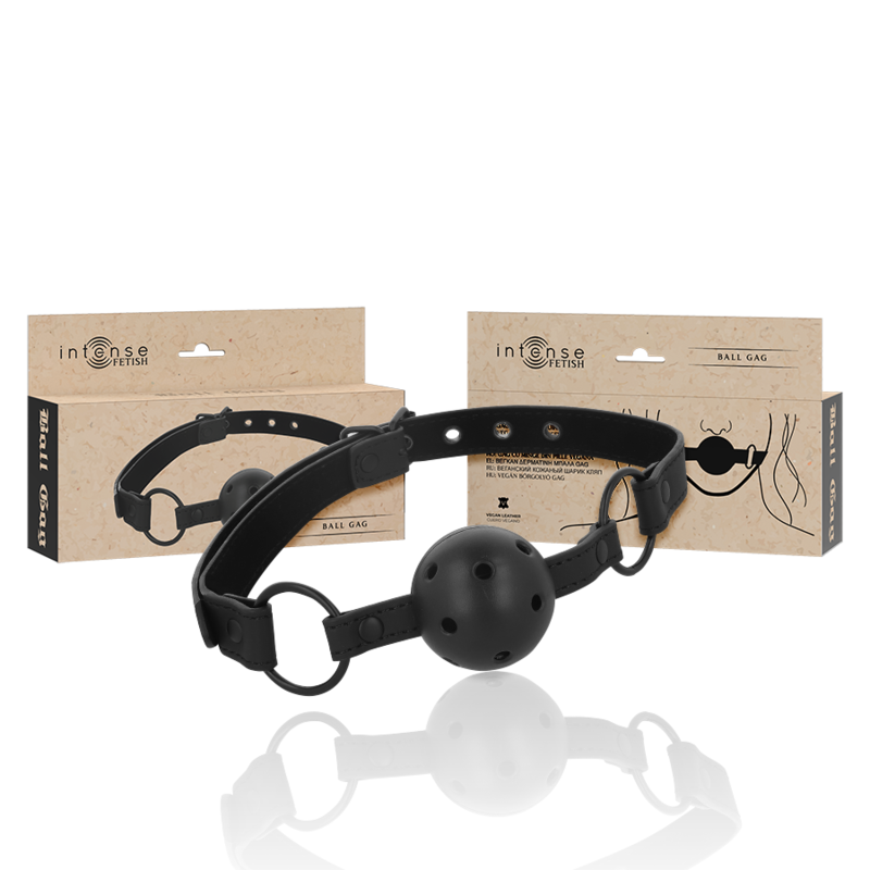 Buy Intense - Fetish Vegan Leather Ball Gag INTENSE - FETISH VEGAN LEATHER BALL GAG INTENSE FETISH