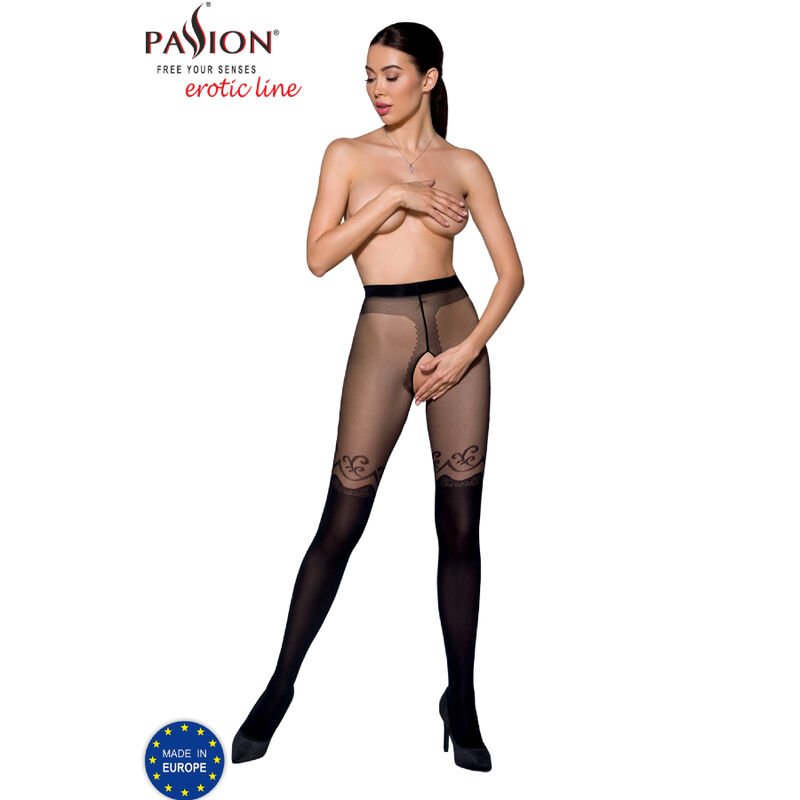 PASSION - TIOPEN 012 BLACK TIGHTS 1/2 20/40 DEN PASSION WOMAN GARTER & STOCK