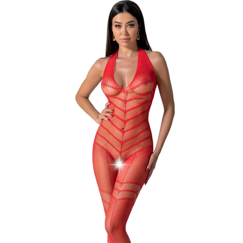 PASSION - BS100 BODYSTOCKING RED ONE SIZE PASSION WOMAN BODYSTOCKINGS