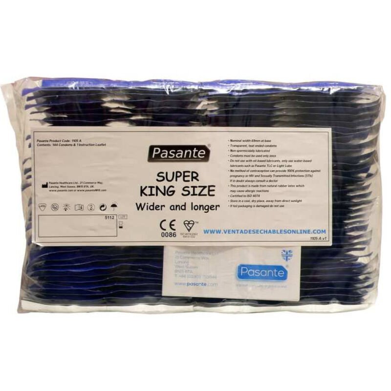 Pasante - Condoms Size Super King Bag 144 Units PASANTE - CONDOMS SIZE SUPER KING BAG 144 UNITS