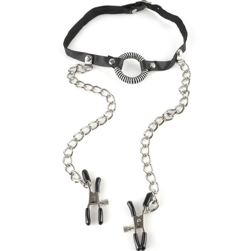 FETISH FANTASY SERIES - GAG WITH NIPPLE CLAMPS FETISH FANTASY SERIES
