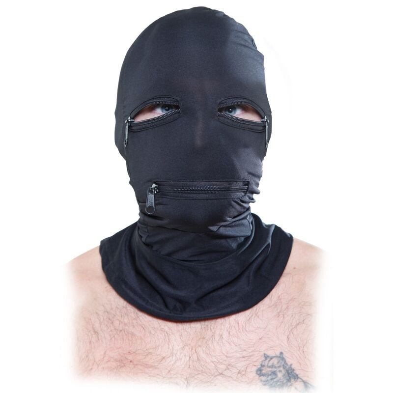 FETISH FANTASY SERIES - HOOD WITH ZIPPERS BLACK FETISH FANTASY SERIES