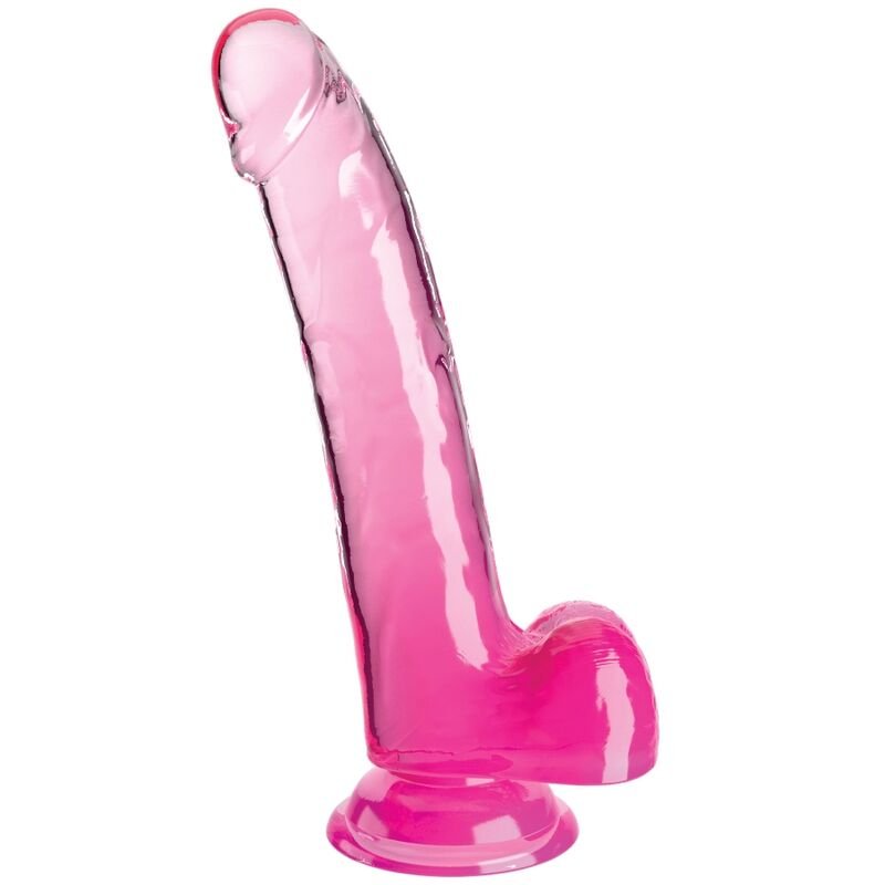 Buy King Cock - Clear Dildo With Testicles 20.3 Cm Pink